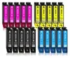A collection of printer ink cartridges arranged in rows. Produktbild-Vorschau
