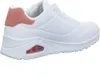 A side view of a white sneaker with pink accents. Produktbild-Vorschau