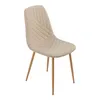 A single beige dining chair with wooden legs, shown against a white background. Náhľad obrázku produktu