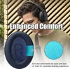 A man wearing headphones, with a close-up of ear pads shown. Voir les images du produit