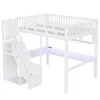 Lit superposé Flieks 140 x 200 cm avec bureau et prise USB, Voir les images du produit 10