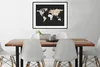 MuchoWow® Gerahmtes Poster Weltkarte - Beige - Schwarz Produktbild-Vorschau 3