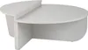A white, modern coffee table with a unique, segmented design. Produktbild-Vorschau