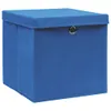 vidaXL Scatole con coperchio 4 pezzi 28x28x28 cm Blu Anteprima dell’immagine prodotto 1