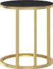 A product shot of a round side table with a black top and gold metal legs. Náhľad obrázku produktu