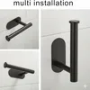 Support pour papier toilette en acier, bande murale, noir Voir les images du produit 4