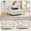 A collage of images showcasing a beige chaise lounge with various features. Produktbild-Vorschau