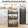 COSTWAY Vozík do výklenku, šírka 25 cm, 4 poschodia, úzky Náhľad obrázku produktu 4