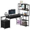 AIORBER Rohový psací stůl ve tvaru L s policí na monitor a Náhled obrázku produktu 1
