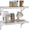 Two stainless steel shelves are shown, one above the other, displaying various kitchen items like jars of spices, cookies, and mugs. Anteprima dell’immagine prodotto