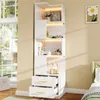 Armoire d'angle Flieks avec éclairage LED et 2 tiroirs, Voir les images du produit 4