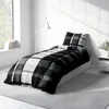 4 teilig Winter Bettwäsche 135x200 cm Kariert grau schwarz Produktbild-Vorschau 3
