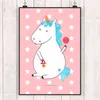Mr. & Mrs. Panda Bild Einhorn Baby DIN A4 - Rot Pastell - Produktbild-Vorschau 2