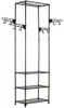 vidaXL Věšák na kabáty z oceli a vlny 55x28,5x175 cm černý Náhled obrázku produktu 8