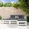 vidaXL 4-tlg. Garten-Lounge-Set Weiß Massivholz Kiefer Produktbild-Vorschau 2