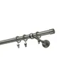 A close-up view of a metal curtain rod with rings and clips, against a white background. Produktbild-Vorschau