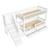 A white bunk bed with a slide and stairs, shown from a slightly elevated angle against a white background. Produktbild-Vorschau
