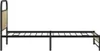 A side view of a metal bed frame with a wooden headboard. Náhľad obrázku produktu