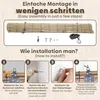 An instructional diagram showing how to install a bamboo roller blind. Voir les images du produit