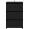 A front view of a black three-drawer dresser against a white background. Náhled obrázku produktu