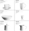 A collage of different porcelain tableware items with their dimensions listed. Produktbild-Vorschau