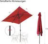 TolleTour Sonnenschirm Rechteckig,Kurbel Knickbar Eisen Produktbild-Vorschau 2