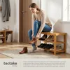 Stojan na boty 70 x 28 x 45 cm z bambusu a lavice Náhled obrázku produktu 8