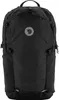 A black Fjällräven Abisko Softpack 16 backpack is shown from the front against a white background.