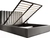 A bed frame with the storage compartment open, revealing the slatted base and internal storage space. Produktbild-Vorschau