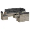 vidaXL 9-tlg. Garten-Sofagarnitur mit Kissen Hellgrau Poly Produktbild-Vorschau 1