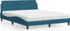 Bett mit Matratze "Dover" Blau 160x200 cm Samt Produktbild-Vorschau 2