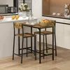 HOMCOM Barset, 3-delig, eettafel met 2 barkrukken, zithoek, Productafbeelding-voorbeeld 2