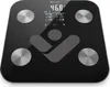 A black digital scale with silver accents and a digital display. Produktbild-Vorschau