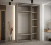 A spacious wardrobe with multiple shelves and a hanging rod, set in a modern hallway with decorative elements. Produktbild-Vorschau