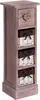 A tall, narrow wooden storage unit with one drawer and three woven baskets. Produktbild-Vorschau