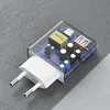 A transparent-cased power adapter showing its internal circuitry. Podgląd zdjęcia produktu