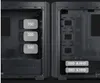 Two views of the interior of a computer case, showing different storage drive mounting options. Produktbild-Vorschau