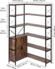 A diagram showing the dimensions of a corner bookshelf with an attached cabinet. Produktbild-Vorschau