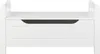 A white storage bench is shown from the front against a white background. Produktbild-Vorschau