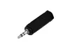 A black and silver audio adapter is shown against a white background. Produktbild-Vorschau