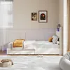 Jugendbett 90x200 cm Beige, Polsterbett mit LED, Produktbild-Vorschau 2