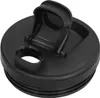 A black shaker bottle lid with a flip-top opening and a smaller secondary opening. Produktbild-Vorschau