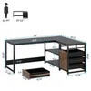 A diagram showing the dimensions of an L-shaped desk. Anteprima dell’immagine prodotto