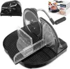 A black electric slicer is shown on a white background, with a box in the upper right corner showing the product in use. Náhled obrázku produktu