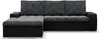 Links Ecksofa mit Schlaffunktion Aurora, Schwarz + Schwarz Produktbild-Vorschau 2
