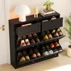 VOWNER Schuhschrank mit 4 Klappen, schmaler Schuhschrank Produktbild-Vorschau 6