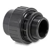 A close-up studio shot of a gray PVC fitting. Produktbild-Vorschau