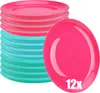 com-four® 12x Teller - wiederverwendbare Kunststoffteller Produktbild-Vorschau 1