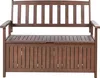 A brown wooden garden bench with storage. Náhled obrázku produktu