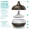 An exploded diagram of an ultrasonic humidifier with labels and technical data. Anteprima dell’immagine prodotto